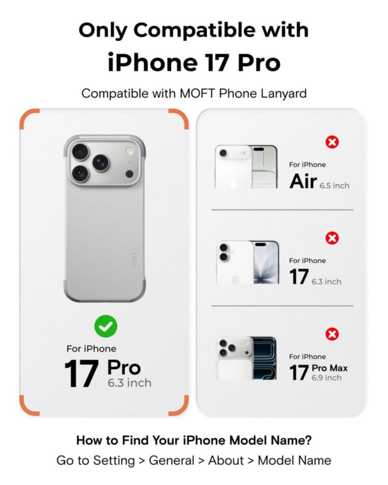 Funda MOFT para iPhone 17 Pro de 075 mm Cuero vegano MagSafe