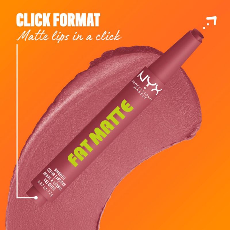 Lápiz labial NYX PROFESSIONAL MAKEUP Fat Matte Blush Blanket (Malva) – Vegano