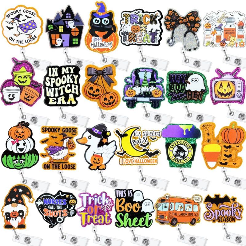 Bobinas para credencial Hotlea 24 unidades – Diseños espeluznantes de Halloween