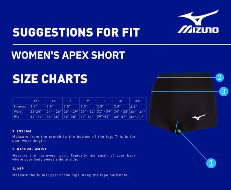 Shorts Mizuno Apex 6 cm Negro Mujer Talla Mediana