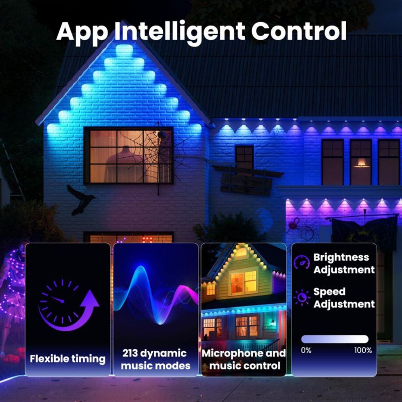 Luces de cadena PanAdventure 30 m RGB con control por app IP67