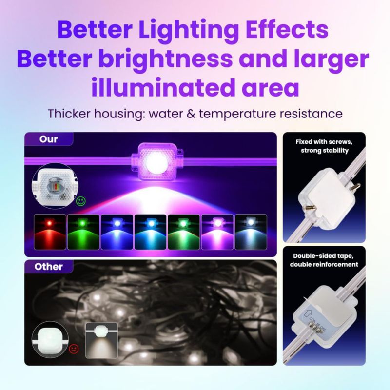 Luces de cadena PanAdventure 30 m RGB con control por app IP67
