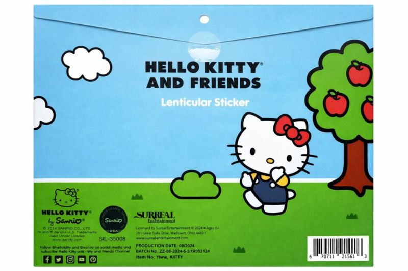Pegatina Hello Kitty 23 cm lenticular con licencia oficial