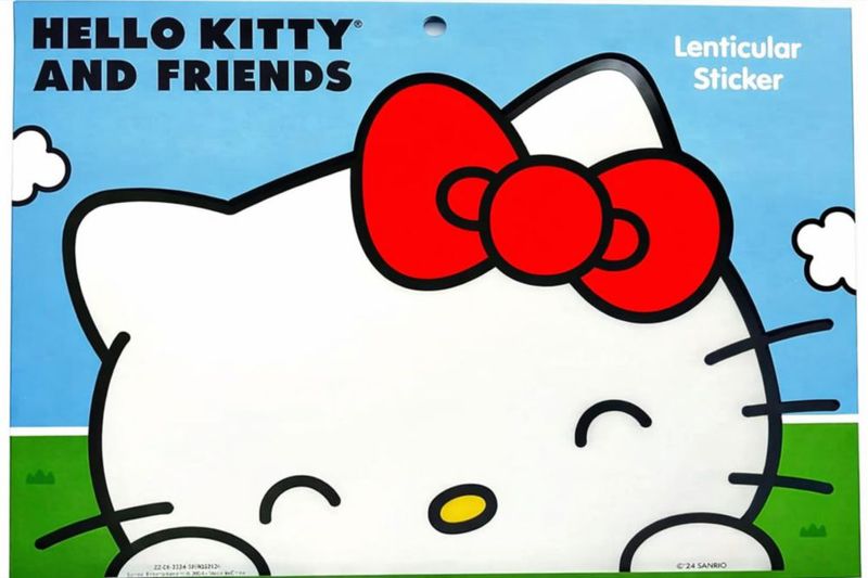 Pegatina Hello Kitty 23 cm lenticular con licencia oficial