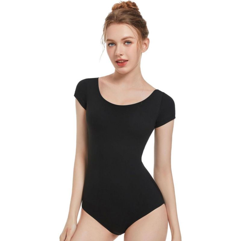 Leotardo Spoxiyue de Manga Corta Negro Adulto Talla L