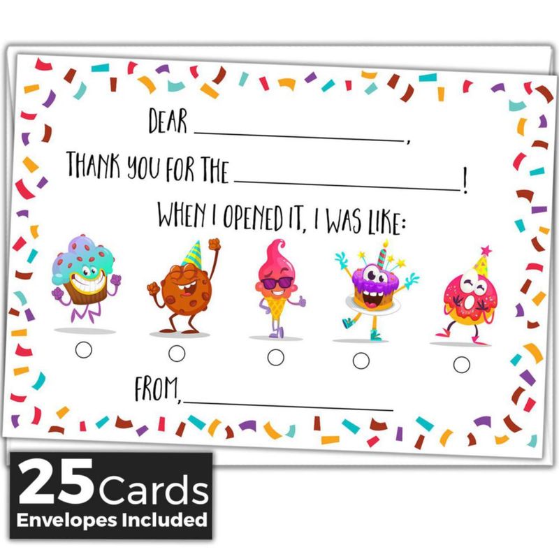 Tarjetas de agradecimiento Honeyplum 15 cm para rellenar paquete de 25