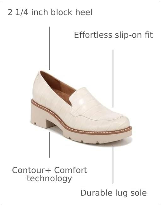 Mocasín de tacón Naturalizer Cabaret Blanco con estampado de cocodrilo - Talla 10 M