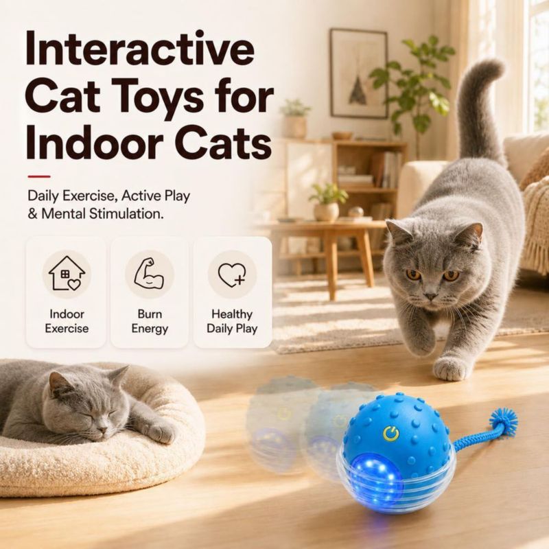 Juguete para Gato Outdoll Interactivo Rodante Activado por Movimiento