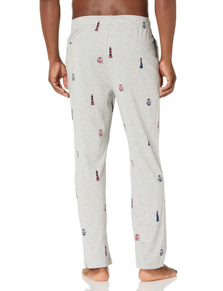 Pantalón de pijama Nautica de algodón cintura elástica gris talla M