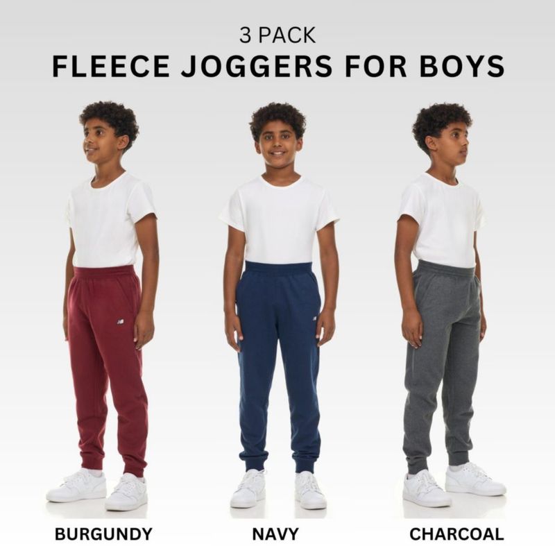 PANTALONES New Balance Niños Pack de 3 Joggers de Felpa