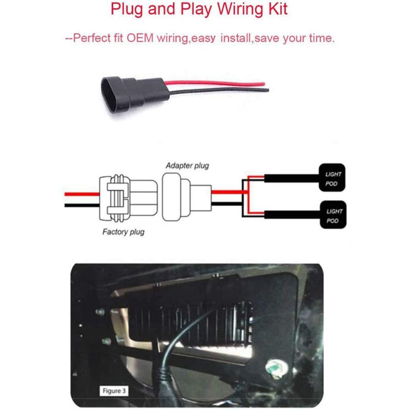 Luz antiniebla Wsays 76 cm 24 W Pack de 4 con conector de cableado