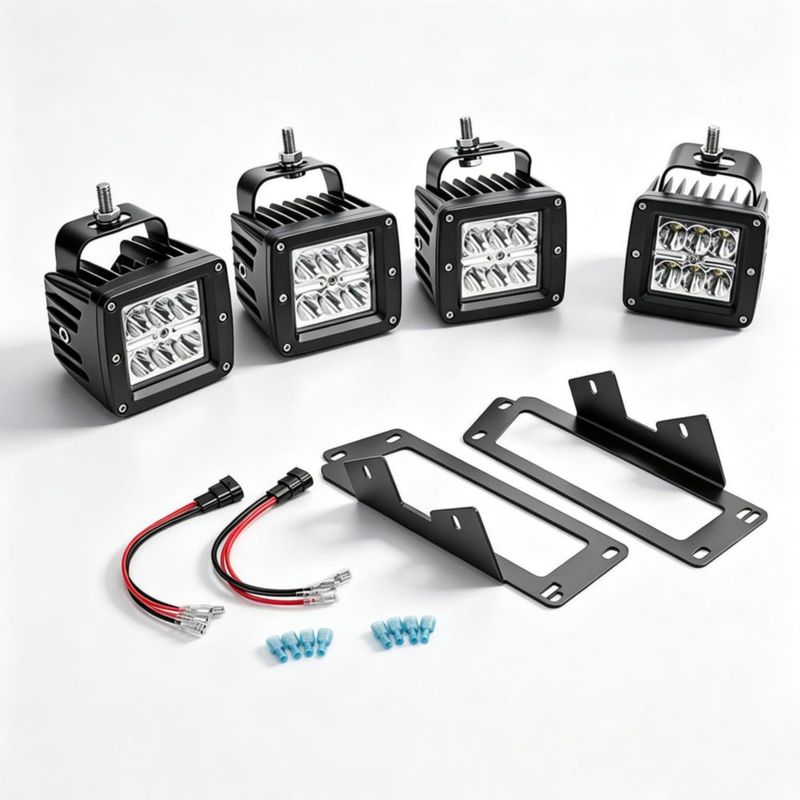 Luz antiniebla Wsays 76 cm 24 W Pack de 4 con conector de cableado