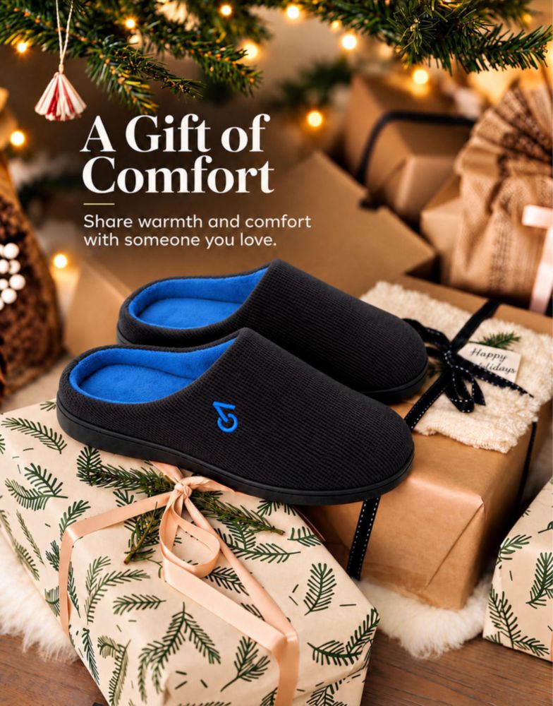 Pantufla VeraCosy US 13-14 Azul Bicolor Cozy