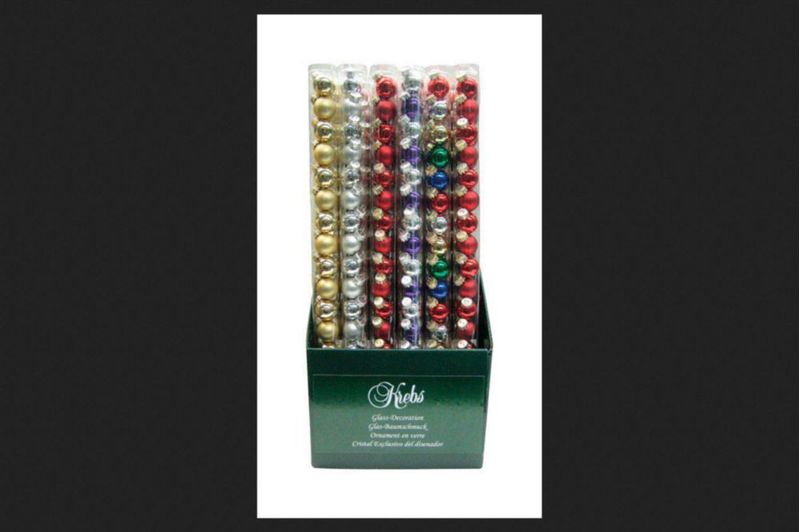 Mini tubo de adornos navideños – 18 piezas – Christmas By Krebs – colores surtidos