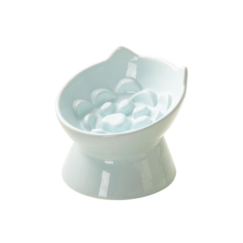 Comedero para Perro PAWSPIK Lynx Cerámico Alimentador Lento Azul Celeste