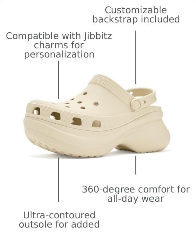 Zuecos Crocs Mujer Classic Bae Color Hueso Talla 7 Mediano