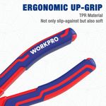 Alicates WORKPRO de 20 cm de punta curva en acero CRV con cortador de alambre