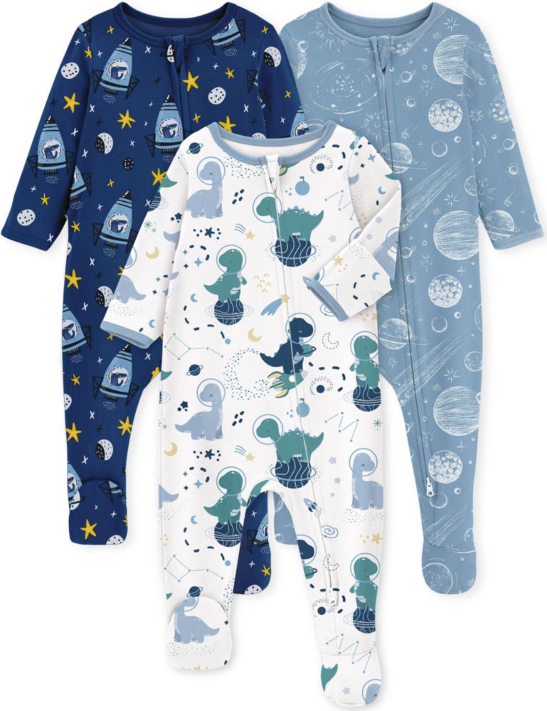 Conjunto de 3 pijamas para bebé Yoofoss de algodón orgánico 0‑3 meses