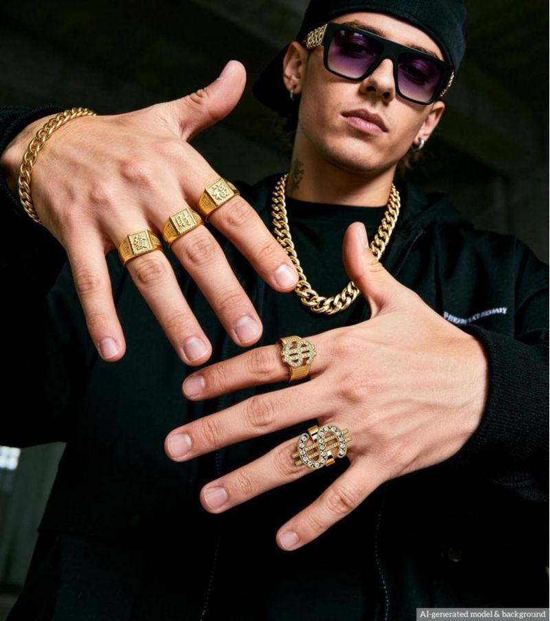 Conjunto de joyería BIAOKS estilo Hip Hop de los 80 y 90