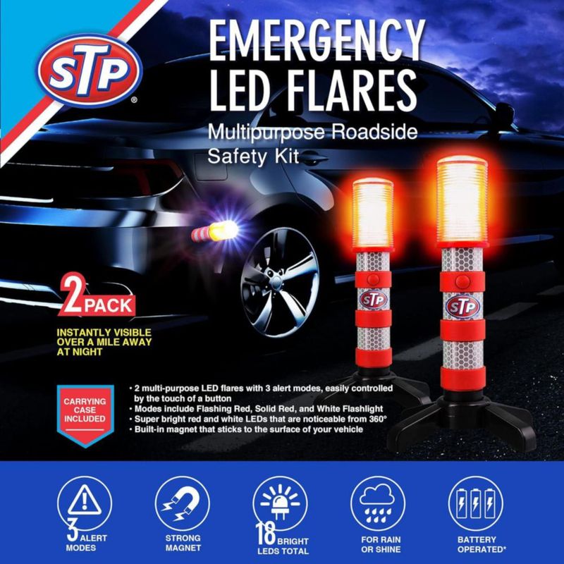 Balizas de carretera XTREME LED de 3 modos con base magnética – paquete de 2