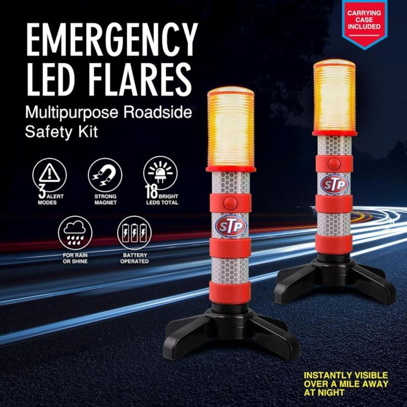 Balizas de carretera XTREME LED de 3 modos con base magnética – paquete de 2