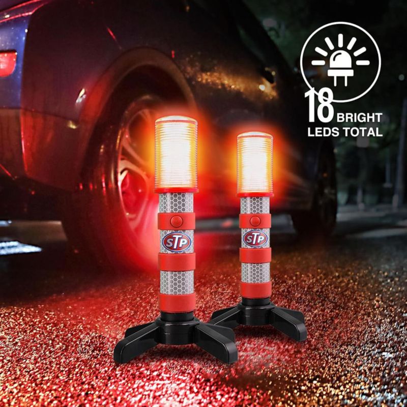 Balizas de carretera XTREME LED de 3 modos con base magnética – paquete de 2