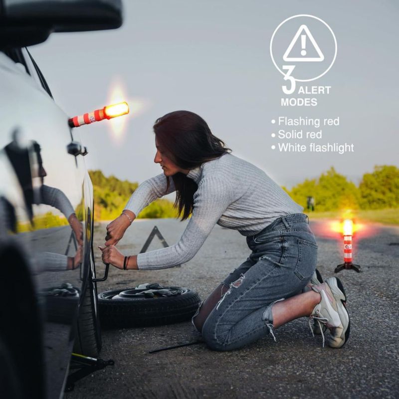 Balizas de carretera XTREME LED de 3 modos con base magnética – paquete de 2