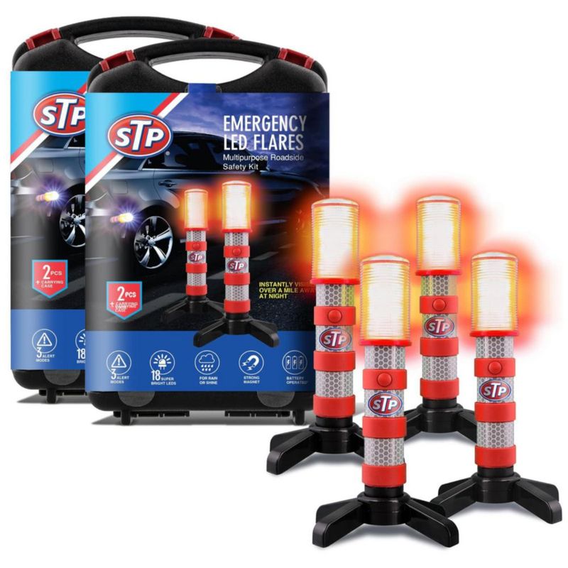 Balizas de carretera XTREME LED de 3 modos con base magnética – paquete de 2