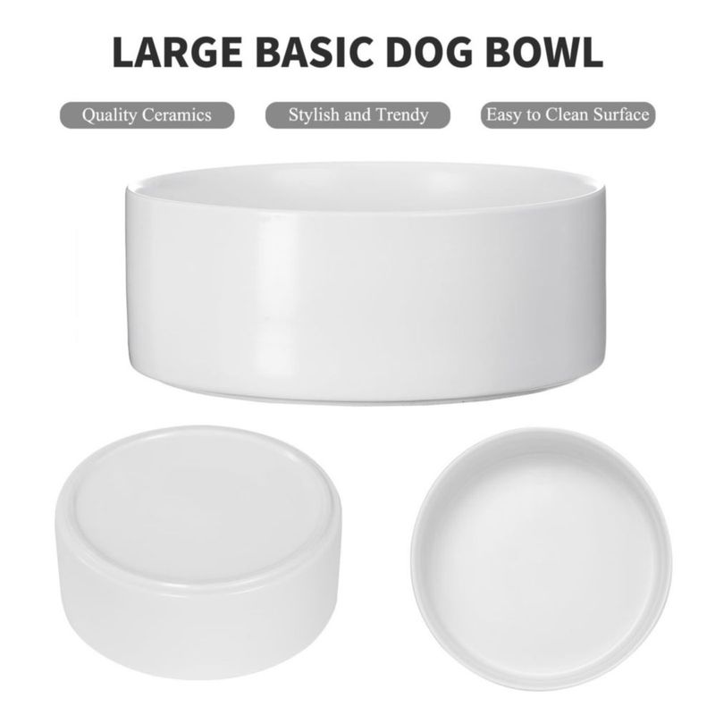Cuenco para Perro Welloyed 20 cm 2000 ml Cerámico Blanco Apto para Lavavajillas