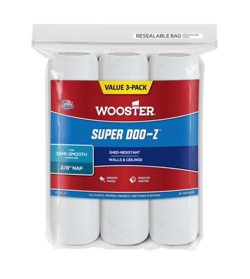 Roller Cover Wooster R725-9 9 pulgadas paquete de 3 3/8 pulgadas siesta