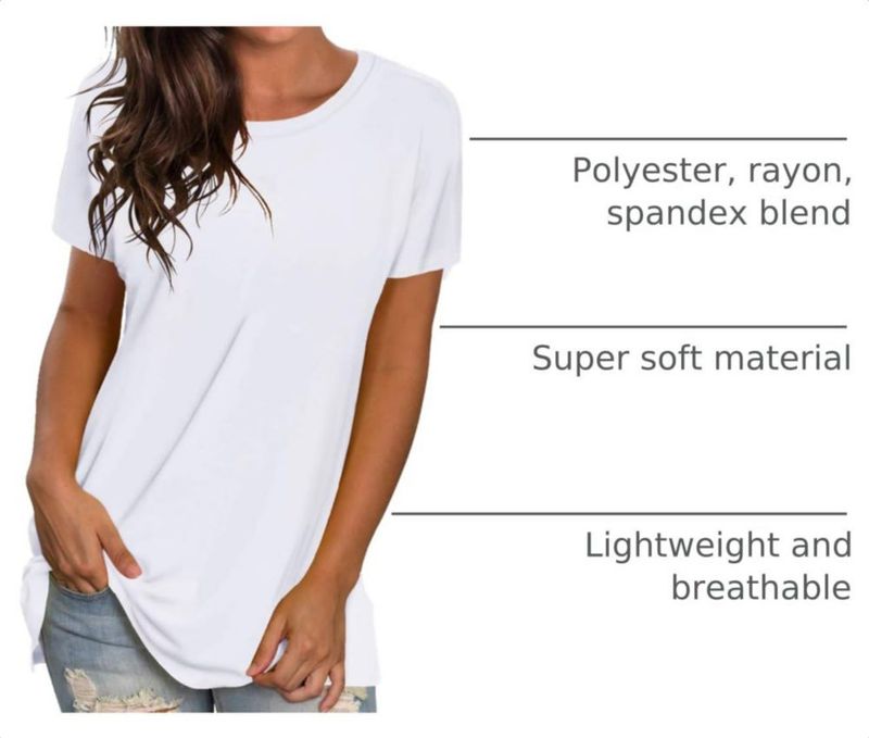 Camiseta Saloogoe blanca para mujer XL de manga corta y corte holgado