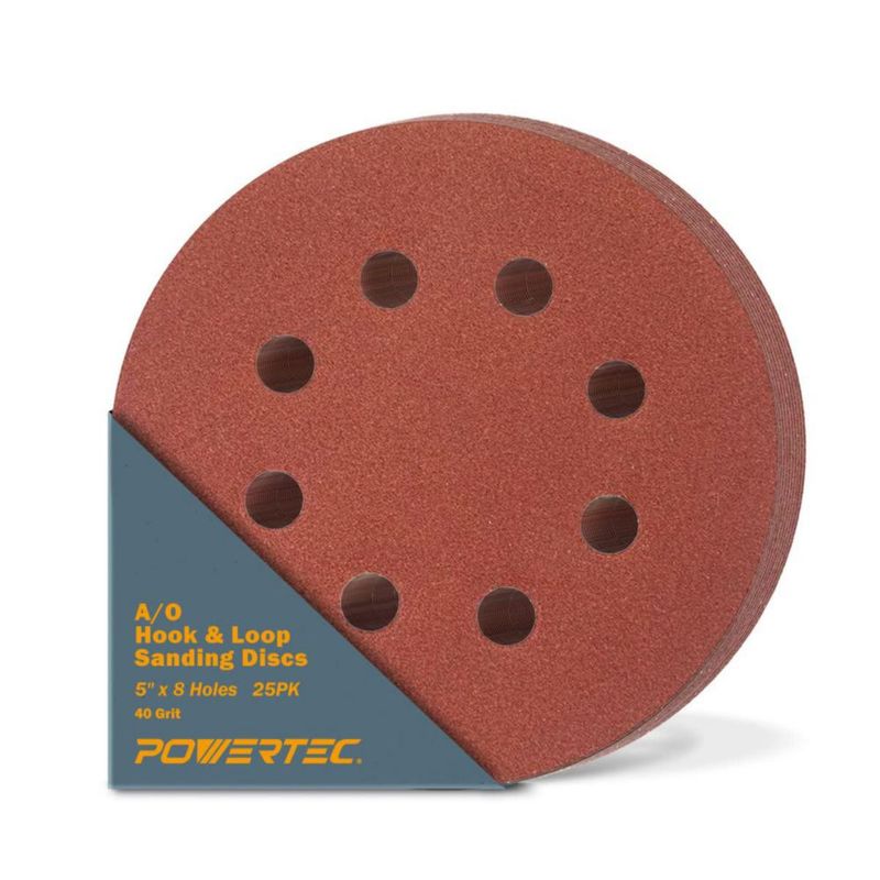 Discos de lija POWERTEC 13 cm 40 de grano paquete de 25