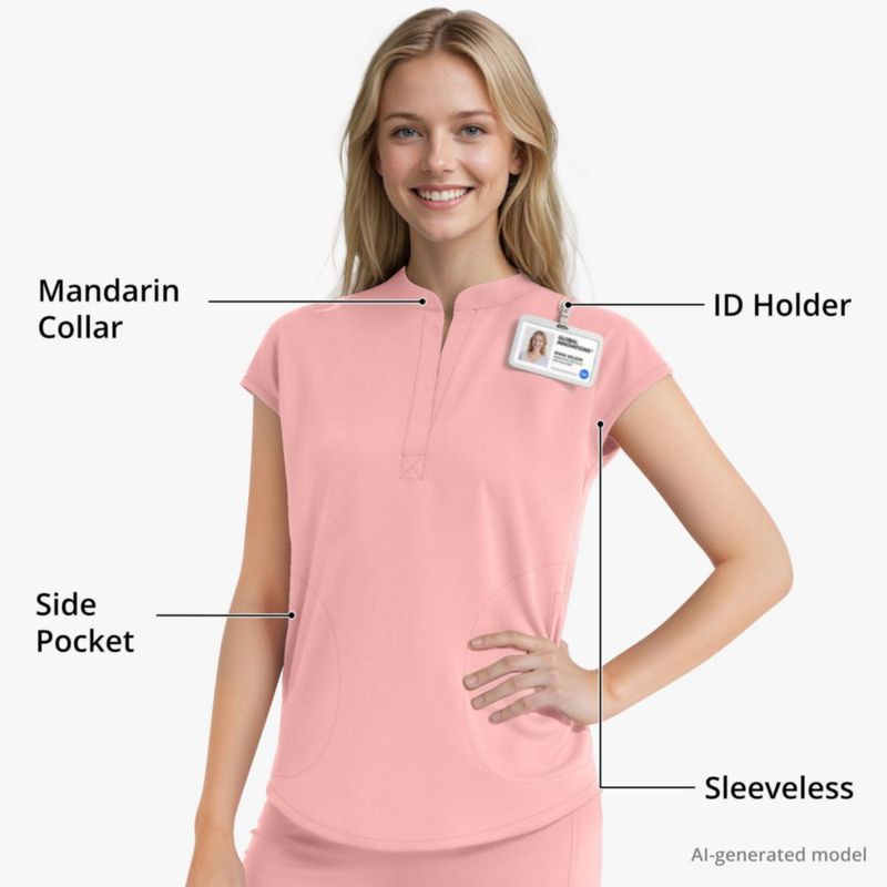 Conjunto de uniforme médico Dvoliaw para mujer 9 bolsillos y cintura tipo yoga