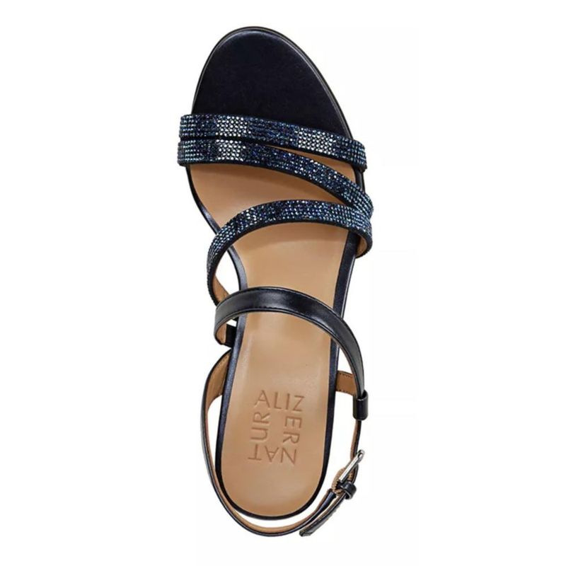Sandalia Naturalizer Bridget4 de Tacón Bloque 6 cm Azul Marino Francés con Pedrería