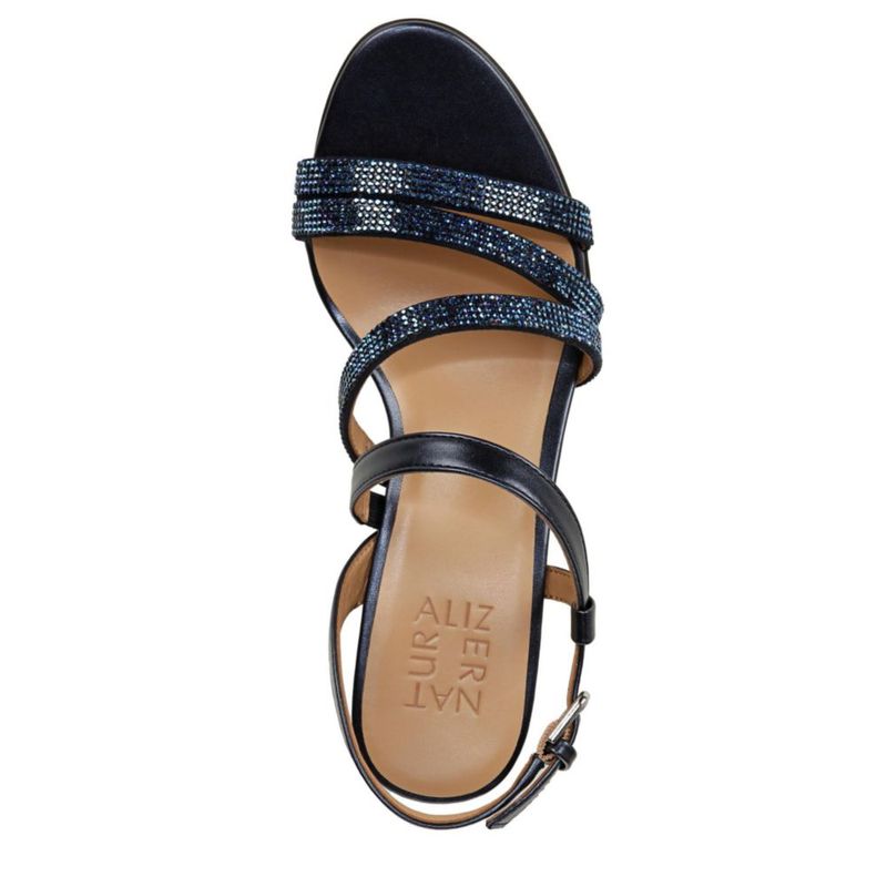 Sandalia Naturalizer Bridget4 de Tacón Bloque 6 cm Azul Marino Francés con Pedrería