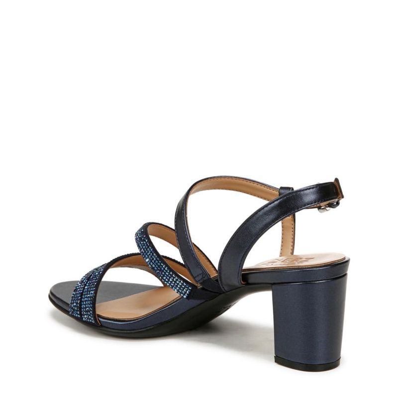 Sandalia Naturalizer Bridget4 de Tacón Bloque 6 cm Azul Marino Francés con Pedrería