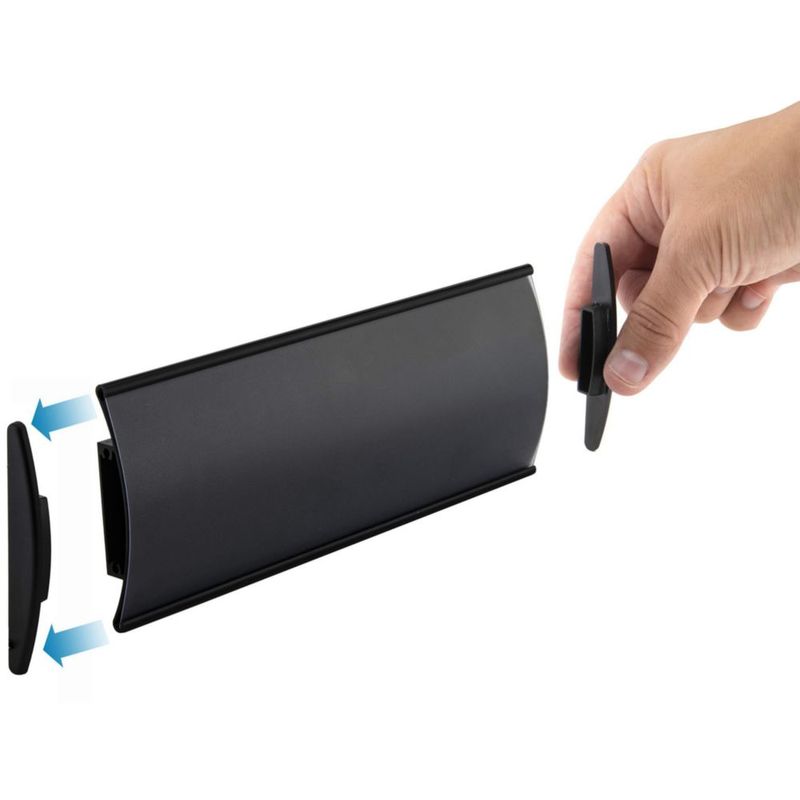 Soporte para placa de nombre GlossyEnd 20x8 cm Negro (paquete de 6)