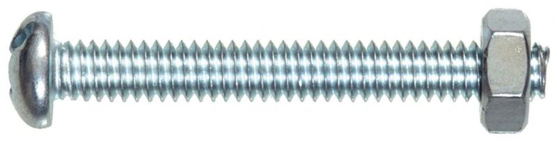 Tuerca roscada Hillman 7698 de cabeza redonda para máquina 10-24 x 5 cm zinc paquete de 5