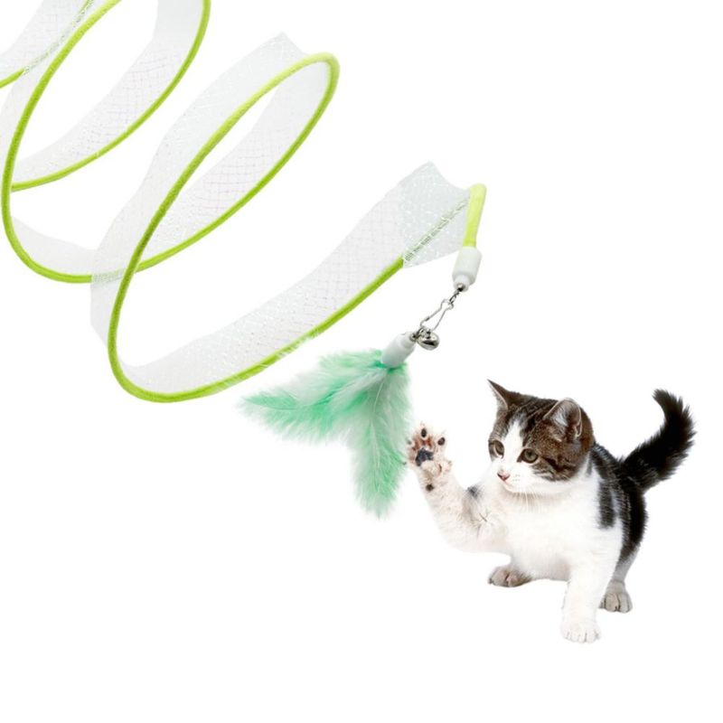 Túnel para Gato CATENEED Plegable Verde con 5 Juguetes