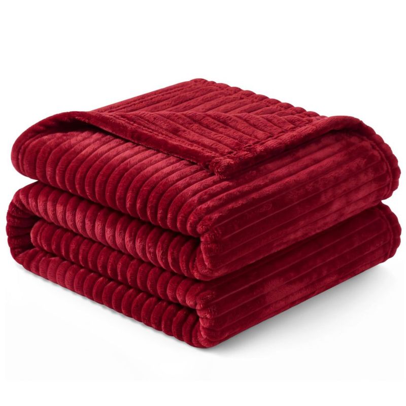 Manta PAVILIA de Forro Polar 152x127 cm Color Vino Suave y Ligera
