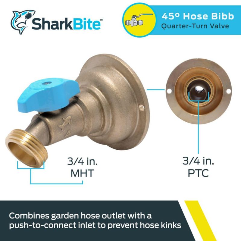 Manguera Tibb SharkBite 45 grados 3/4 x 3/4 pulgadas MHT latón