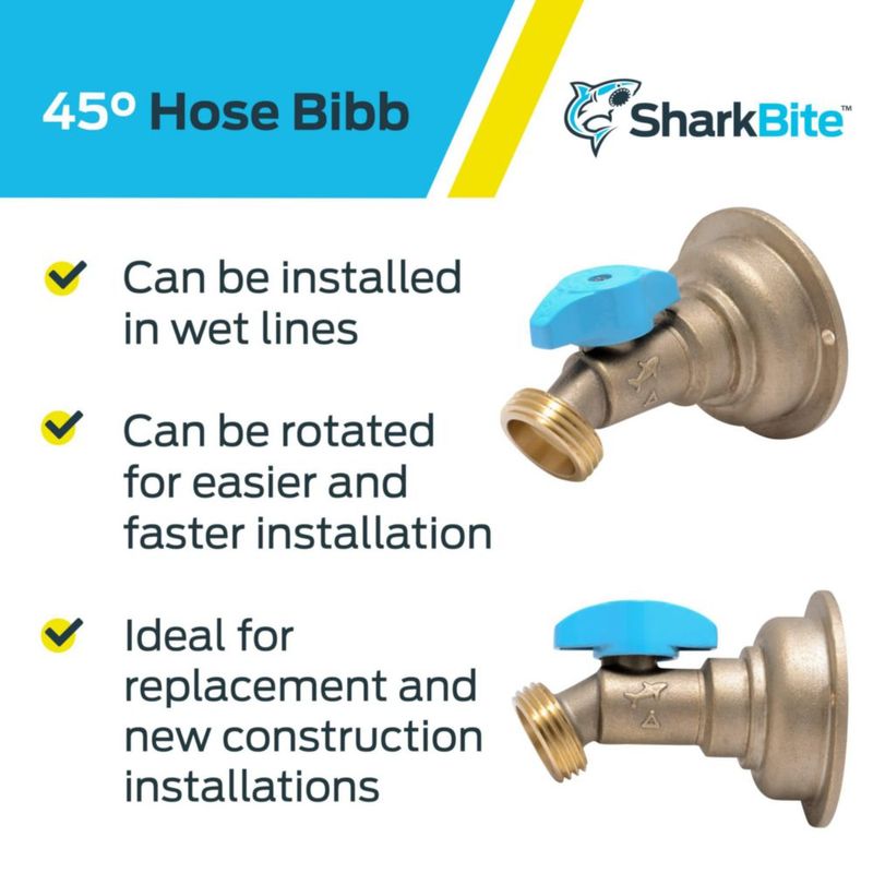 Manguera Tibb SharkBite 45 grados 3/4 x 3/4 pulgadas MHT latón