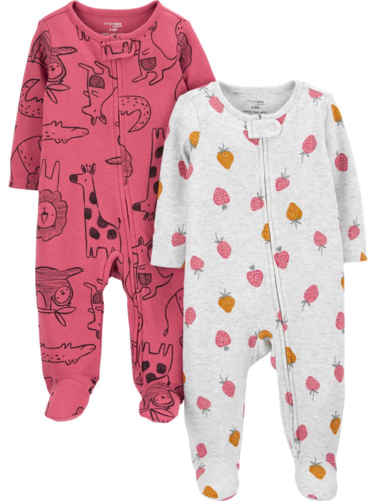 Pijamas Simple Joys para Bebé Niña – Pack de 2 (0‑3 meses)