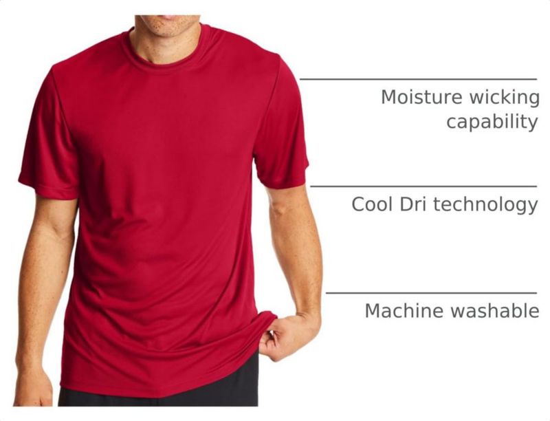CAMISETA Hanes XXL Rojo Intenso Performance