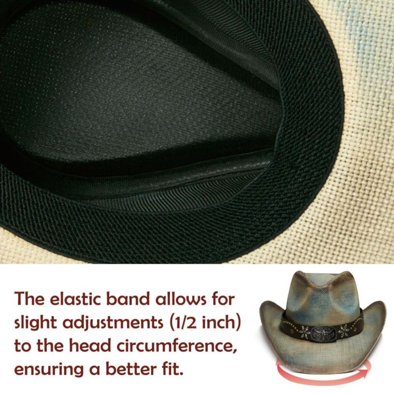 Sombrero YOUBADU talla única azul denim de paja estilo vaquero/vaquera