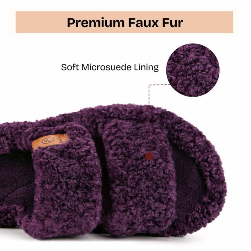 Pantufla EverFoams Mujer 5‑6 US Violeta Ciruela de Felpa