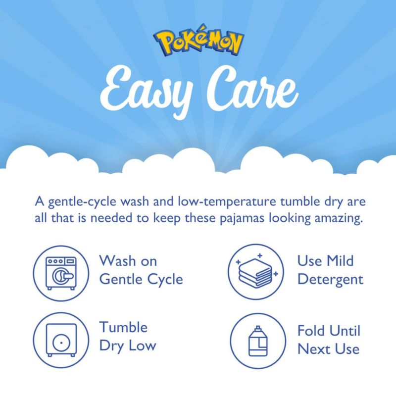 Pijamas Pokémon 8 Algodón – Conjunto de 4 Piezas Ajuste Ceñido