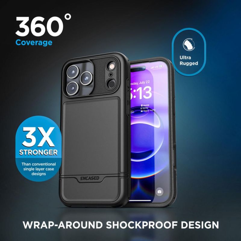 Funda ENCASED iPhone 17 Pro Max Rebel Armor Negra