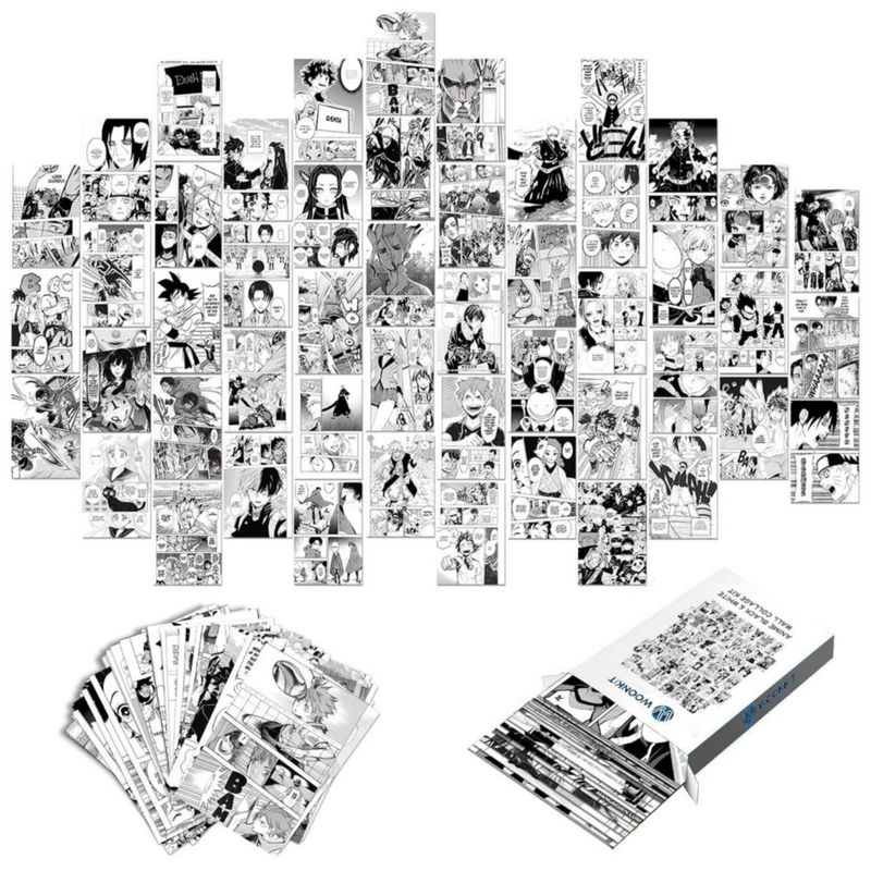Pósteres WOONKIT 50 uds 10 × 15 cm Kit de collage de anime