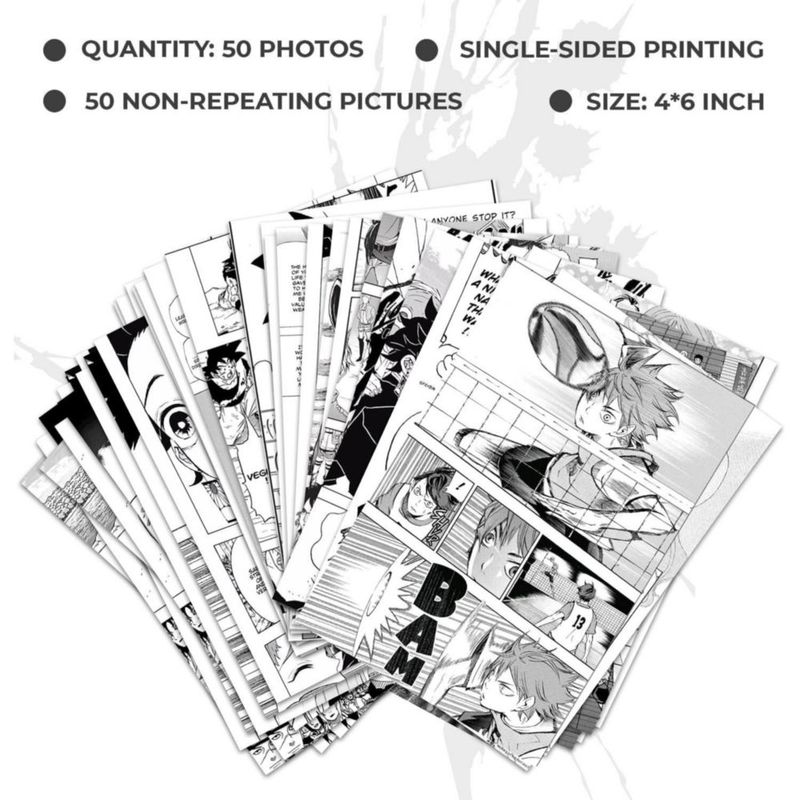 Pósteres WOONKIT 50 uds 10 × 15 cm Kit de collage de anime
